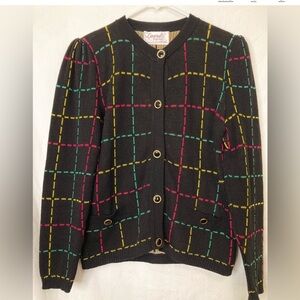 Vintage Womens Laura Petites by Alyzia Button up Cardigan Size 6